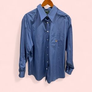 Vintage 90’s Ralph Lauren periwinkle blue crested logo pocket blouse